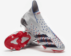 Бутсы Adidas Predator Freak+ FG серебряные