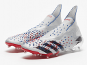 Бутсы Adidas Predator Freak+ FG серебряные