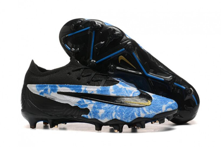 Бутсы Nike Phantom GX Elite Low FG черные/голубые/белые