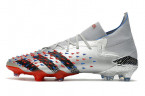 Бутсы Adidas Predator Freak+ FG серебряные (с шнурками)