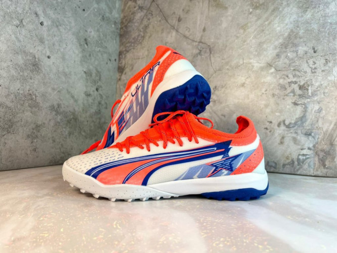 Сороконожки (шиповки) Puma Ultra Ultimate TF белый/оранжевый/синий