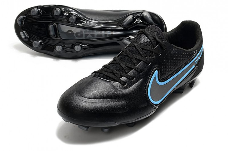 Бутсы Nike Tiempo Legend 9 Elite FG черный/голубой