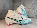 Бутсы Nike Air Zoom Mercurial Superfly IX Elite FG бело-голубые