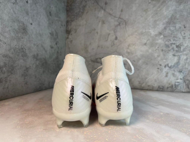 Бутсы Nike Air Zoom Mercurial Superfly IX Elite FG бело-голубые