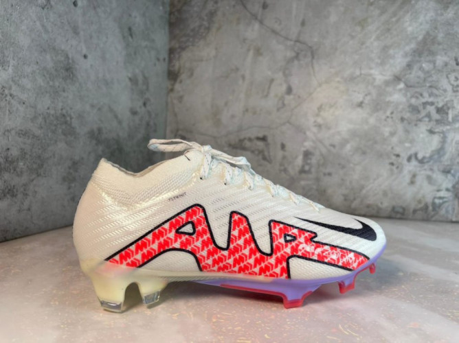Бутсы Nike Air Zoom Mercurial Vapor 15 Elite FG бело-красные.