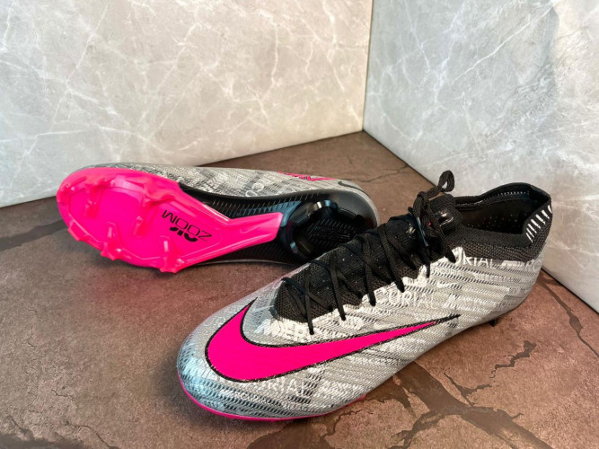 Бутсы Nike Air Zoom Mercurial Vapor 15 Elite FG серый/розовый